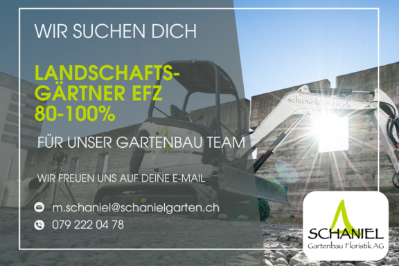 Draussen, gemeinsam - wir suchen einen Gartenbauer  